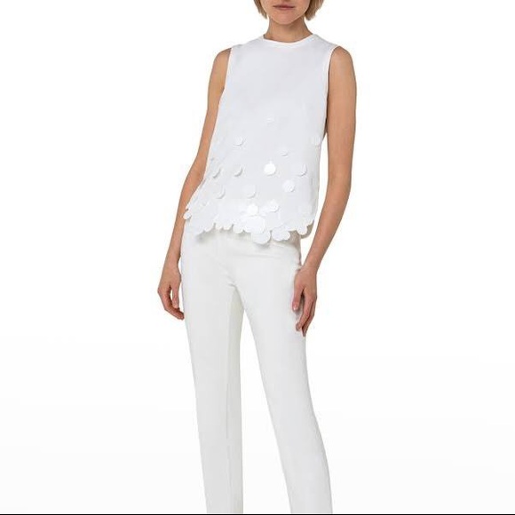 akris dot sequin white top